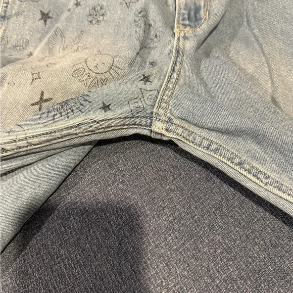 Hollister Blue Straight Leg Jeans with Artistic Design - Picture 2 of 5
